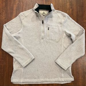 Woolrich Sweater Large L Women’s Cream Beige Knit 1/4 Neck Zip Pullover Tan